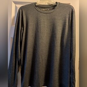 Abercrombie & Fitch Men's Long-Sleeve Crew in Heather Charcoal